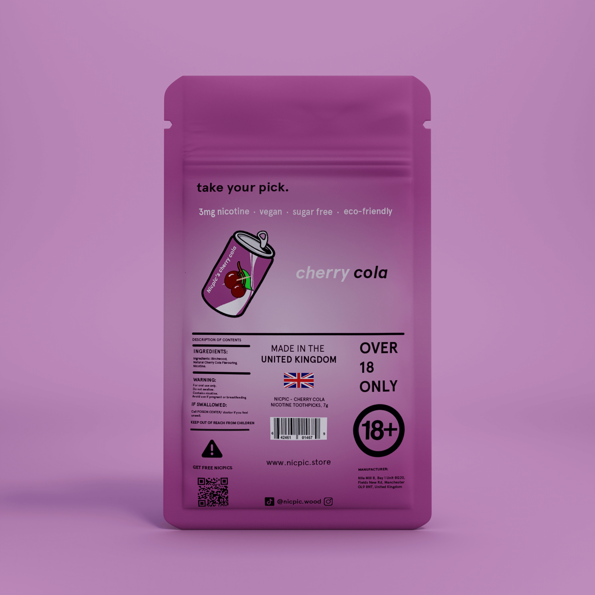 CHERRY COLA - NICOTINE INFUSED FLAVOURED TOOTHPICKS - Single Pack CHERRY COLA - NICOTINE INFUSED FLAVOURED TOOTHPICKS - Single Pack